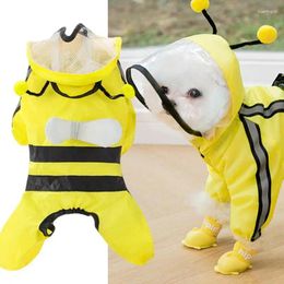 Dog Apparel Pet Raincoat Transparent Hooded Jumpsuit Dogs Waterproof Coat Water Resistant Cloth Jacket For Cats Accessories