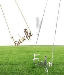 Fashion Personalised Carrie Style Name Pendant Necklace For Women Gold Custom Any Name Chain Choker Stainless Steel Jewellery Gift Y4418207