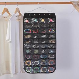 Storage Bags Hanging Jewellery Display Organiser Bag Non-woven Foldable Ring Necklace Bracelet Pouch Transparent