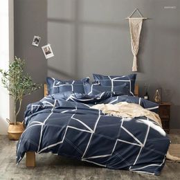Bedding Sets Modern Simple Geometric Lines King Size Set Printed Bed Linens Cover Sheet) Duvet Set(No Room Case Pillow Home