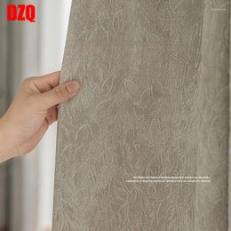 Curtain Chenille French Jacquard Light Luxury Curtains For Living Dining Room Bedroom Milk Tea Colour Modern Style Simple Villa