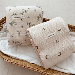 Blankets Muslin Swaddle Summer Born Baby Blanket For Boys Girls 4 Layer Cotton Fringe Infant Receiving Bed Crib Quilt