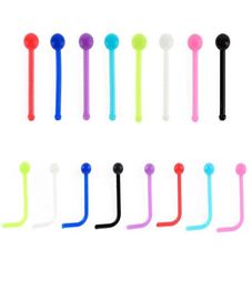 Candy Color Nose Nails Round Head Straight L Rod Acrylic Stud Human Body Piercing Jewelry For Women40121124725129