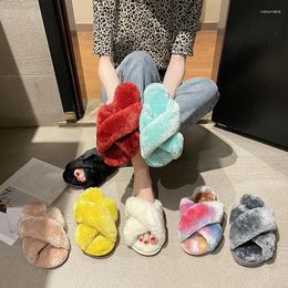 Slippers Women's Autumn And Winter Indoor Fuzzy Design Female Luxury Cosy Fluffy Warm Soft Plush Home Slipper