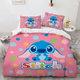 Bedding Sets Stitch Pink Kids Duvet Cover Lilo & Cartoon Set Quilt Full Size For Bedroom Decorations Children Gifts