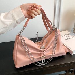 Evening Bags Luxury Women Messenger Handbags Pink Butterfly Bow Soft Leather Shoulder Bag Metal Chain Crossbody Drawstring Handbag Lady