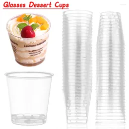 Disposable Cups Straws 30/50 Pcs 50/90ml Plastic Round S Glasses Dessert Drinks Cup Cake Decorating Muffin Kitchen Pastry Tools