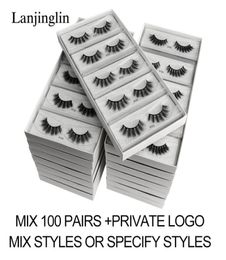 LANJINGLIN whole 1020304050100 pairs bulk 3d faux mink lashes natural long false eyelashes thick fluffy volume eyelash2183301