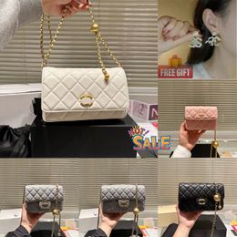 Luxurys Genuine Leather Crossbody designers quilted classic Women cosmetic summer BOY tote bag handbag Shoulder fashion Purses Little Golden Ball