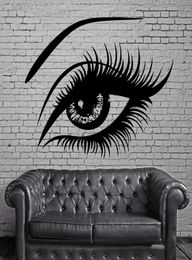 Big Eye Lashes Vinly Wall Stickers Sexy Beautiful Female Eye Wall Decal Decor Home Wall Mural Home Design Art Sticker4672687