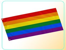 Custom Rainbow LGBT Pride Gay Flags Cheap 100Polyester 3x5ft Digital Printing huge giant large Flags Banners299b5591148