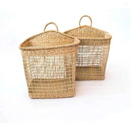 Laundry Bags 2 Pack Woven Storage Basket Handicraft Hanging Planters Wall Decor