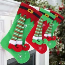 Strümpfe Süßigkeitendekorationen Tasche Weihnachtsgeschenk für Zuhause Noel Navidad Kids Tree Decor 1104