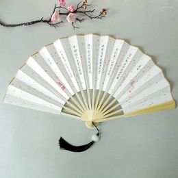 Decorative Figurines Folding Fan SongHuiZong Shoujinti Hand Chinese Ventilateur Calligraphy Ventilador Rice Paper Ventilatore Portable Gift