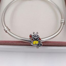 silver women's fashion Jewellery sets Disny White Rabbit Red & Yellow Enamel charm bohemian bracelets initial necklaces for women chain bead bangle 791898ENMX7649908