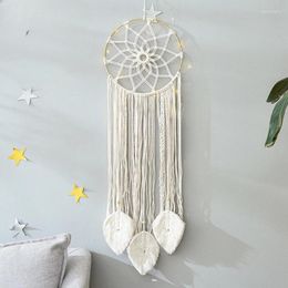 Decorative Figurines Leaf Tapestry Dream Catching Net DIY Handmade Woven Wheat Ear Wall Decoration
