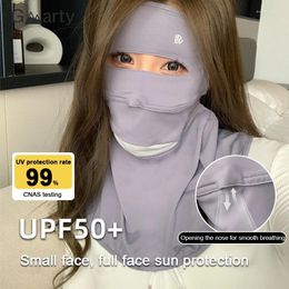 Bandanas Full Face Sunscreen Mask Female Summer Anti-Ultraviolet Driving Riding Sunshade Kini Eye Protection Silk Masks