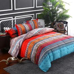 Bedding Sets Bohemian Set Brushed Microfiber Striped Pattern Bed Sheet With 1 Duvet Cover And 2 Pillowcases Home Textile