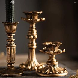 Candle Holders Vintage Resin Candlestick Set Of 3 For Table Centrepiece Fits 3/4 Inch Thick