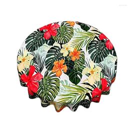 Table Cloth Round Hawaiian Palm Tree Reusable Wipe Waterproof