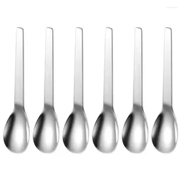 Spoons 6 Pieces Dishwasher Safe Dinner Elegant Table Convenient Steel Dessert Spoon Practical Ice Cream