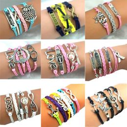 whole 30pcsLot women039s infinity charms bracelets chain mix styles metal rope wristbands bangle friendship party gifts br7267867