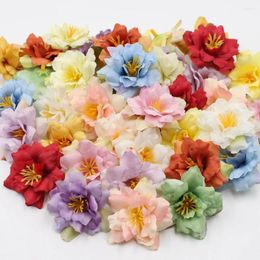 Decorative Flowers 10pcs Simulation Rose Wedding Flower Head Party Home Decoration DIY Gift Candy Box Headdress Artificial Accessories 5cm