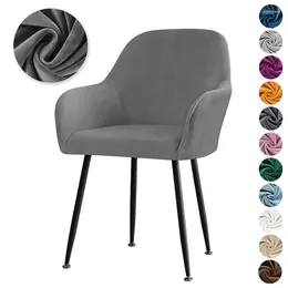 Chair Covers Velvet Stretch Arm Cover Elastic Solid Colour Dining Home Decor Washable High Armrest Office Seat Slipcovers