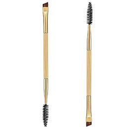 Whole 1PCS Makeup Bamboo Handle Double Eyebrow Brush Eyebrow Comb Eyelash And Makeup Brush Tools New Whole9819811