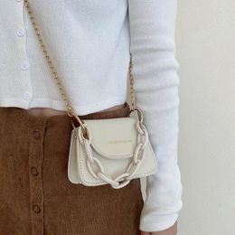 Shoulder Bags Summer Fashion Leather Women Mini Flap Messenger Female Small Clutch Purse High Quailty Ladies Acrylic Chain Handbags