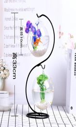 Aquariums Goldfish Ball Hanging Aquarium Fish Tank Bowl Ecosphere Flower Plant Vase Table For Small Pet Supplies Accessories8237010