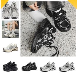 Popular thick soled dad shoes women new China-Chic casual shoes oversize lovers sneakers for increase women white lace-up chunky sneaker four style free shipping