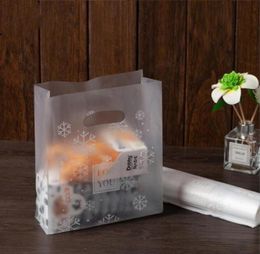 50pcs Snowflake Plastic Gift Bag Cloth Storage Shopping with Handle Clear Plastic Candy Cake Wrapping9027927