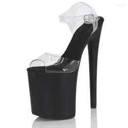 Sandals 20CM/8inches PVC Upper Fashion Sexy Exotic High Heel Platform Party Women Modern Pole Dance Shoes MA003