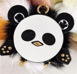2022 Fashion Keychain Cute Roundness Design Black and white panda Keyrings holiday gift Car Pendant Bag Pendant harajuku packaging3537351