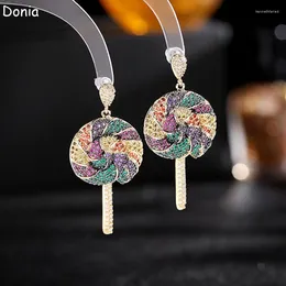 Dangle Earrings Donia Jewelry European And American Fashion Lollipop Wild Cute Micro-inlaid Zircon Line