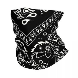 Fashion Face Masks Neck Gaiter Black Bandage Pattern Neckline Gat Mens UV Protection Winter Paisley Style Ski Scarf Q240510