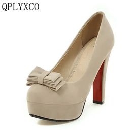 QPLYXCO 2017 New sale sweet fashion big small size 31-47 women shoes high heel lady spring autumn pumps party wedding shoes T-9