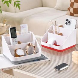 Storage Boxes Thickened Materials Organiser Wooden Desktop Box With 6 Compartments For Remote Control Scissors Phone Sundries