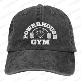 Berets Personalized Powerhouse Gym Fashion Unisex Cotton Baseball Cap Classic Adult Adjustable Denim Hat