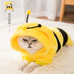 Dog Apparel Clothing Cat Pet Costume Christmas Dress Up Clothes Autumn And Winter Flannel Warm Honey Bee