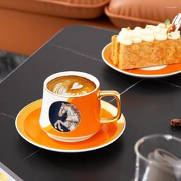 Cups Saucers Breakfast Luxury Coffee Cup And Saucer Set Office Animal Nordic Aesthetic Mug With Spoon Tazzine Caffe Ceramic