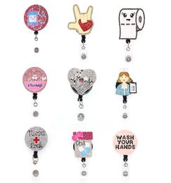 20pcslot 9 Style Mixed Medical Retractable Badge Reel Nurse Badge Reel With Alligator Clip For Nurse Accessories2644549