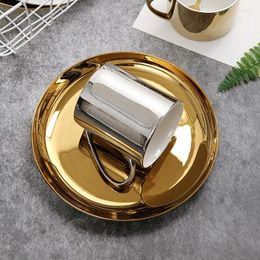 Plates Gild Ceramic Nordic Golden Breakfast Plate Coffee Mug Pastry Dish Dessert Tray Luxury Water Christmas Gifts