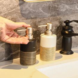 Liquid Soap Dispenser 1pc Simple Household 260ml Push-type Hand Sanitizer Bottle Bathroom Shampoo And Shower Sub-bottle Brushed Ceramic