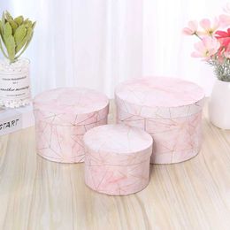 Gift Wrap New high-end packaging box circular large cardboard marble candy Jewellery wedding maid gift wholesaleQ240511