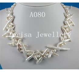 Genuine White Color Cross Freshwater Pearl Necklace 730mm 18039039 Fashion Lady039s Wedding Party Gift Jewelry7657572