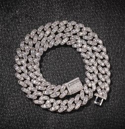 Hiphop Zircon Necklace Chains Hip hop Jewelry Gold Silver Copper Material CZ Mens Necklace Bracelet New5436675