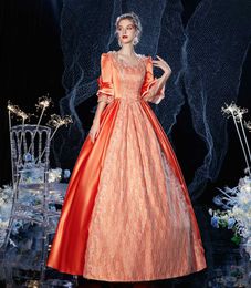 Ethnic Clothing 18th Royal Orange Victorian Retro Baroque Costume Renaissance Retro Inspiration Rococo Marie Antoinette Costume Ball DressL2405