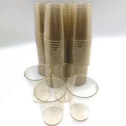 Disposable Cups Straws 25Pcs 360ML Water Cup Beverage Juice Hard Plastic Anti-slip Glitter Dessert Kitchen Wedding Party